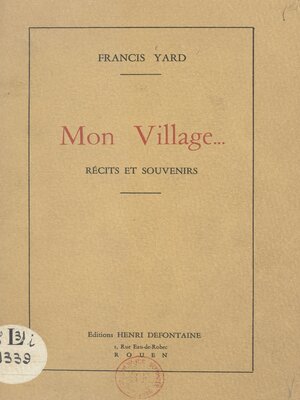 cover image of Mon village...